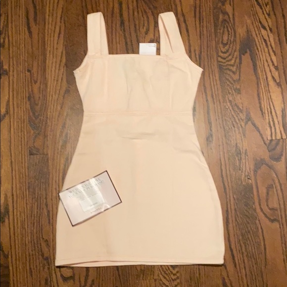 baby pink denim dress